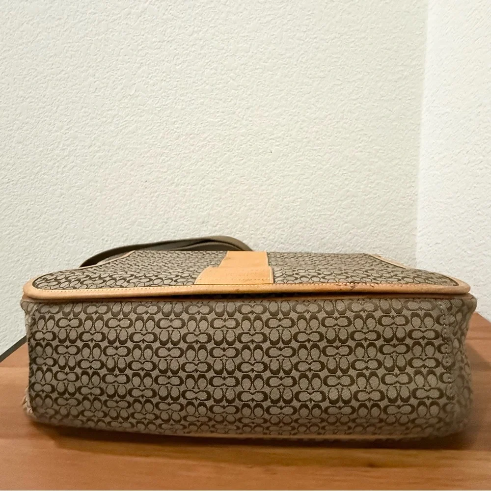 Vintage Y2K COACH F77004 Brown Signature Hudson Commuter Messenger Laptop Bag